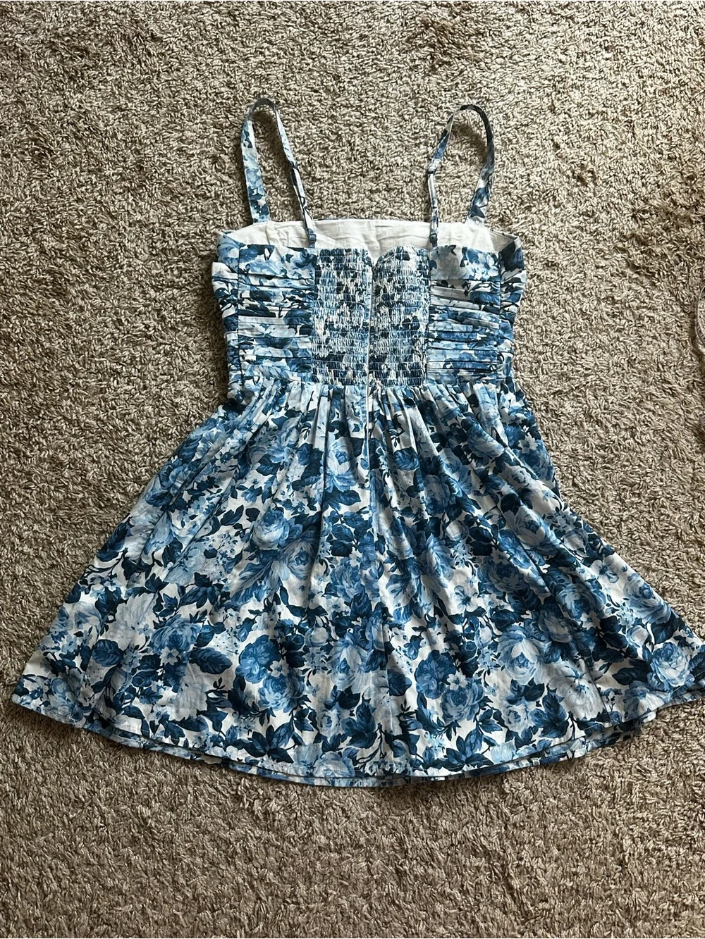 Abercrombie & Fitch blue floral mini dress Small Petite